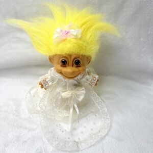 WEDDING BRIDE - 5" Russ Troll - Yellow/Blonde Hair 1980s